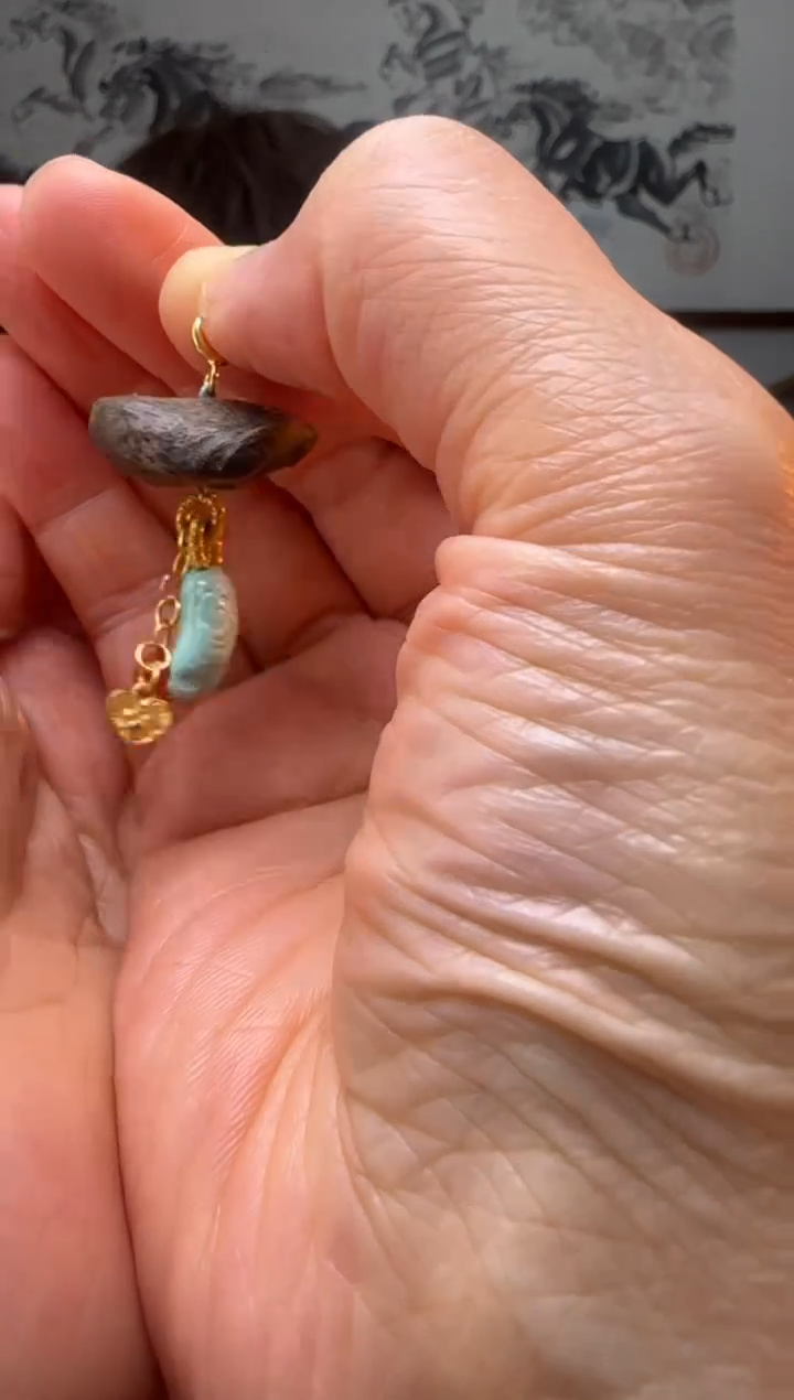 【闪购商品】绿松石提溜银S925镶嵌时尚百搭Y158