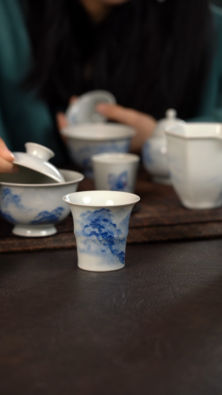 【闪购商品】杯聚澜堂山水竹节杯