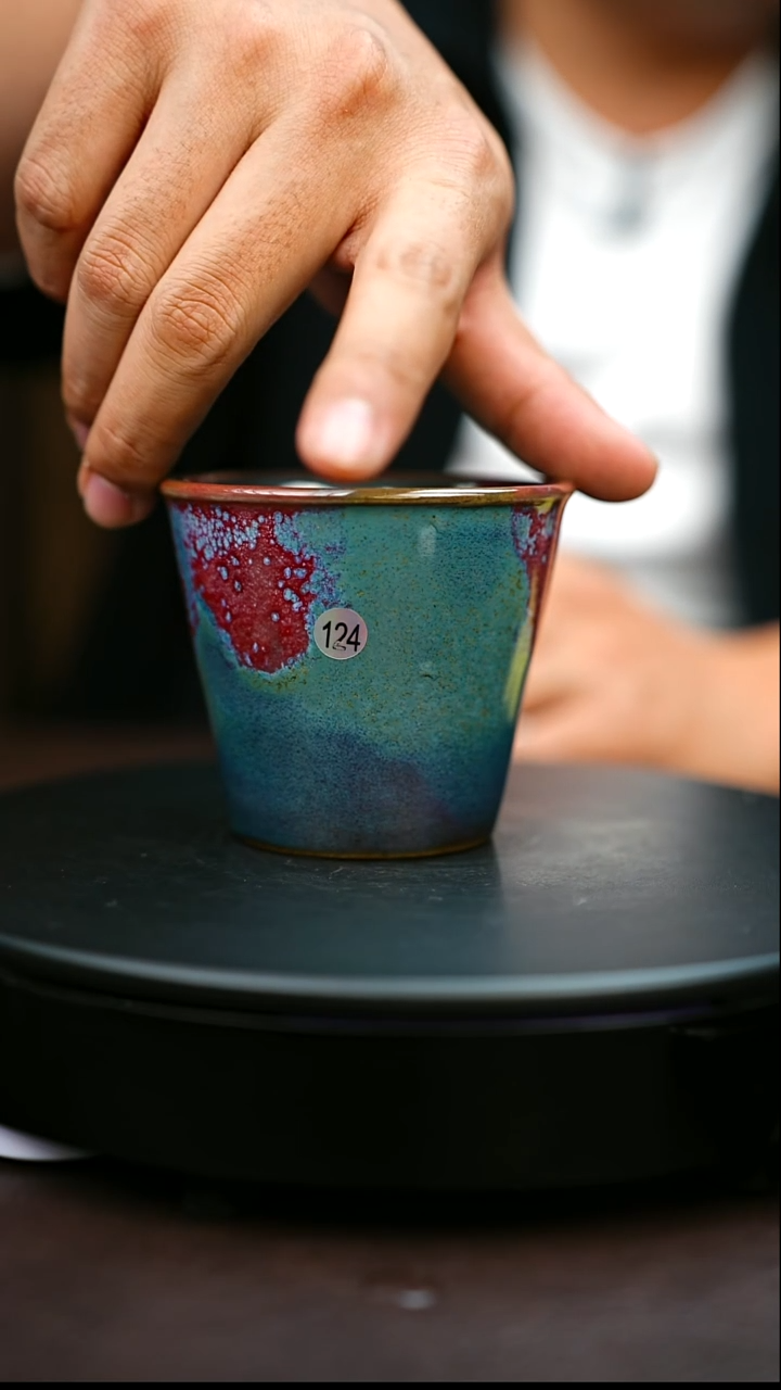 124#原矿钧瓷炉钧釉可乐杯