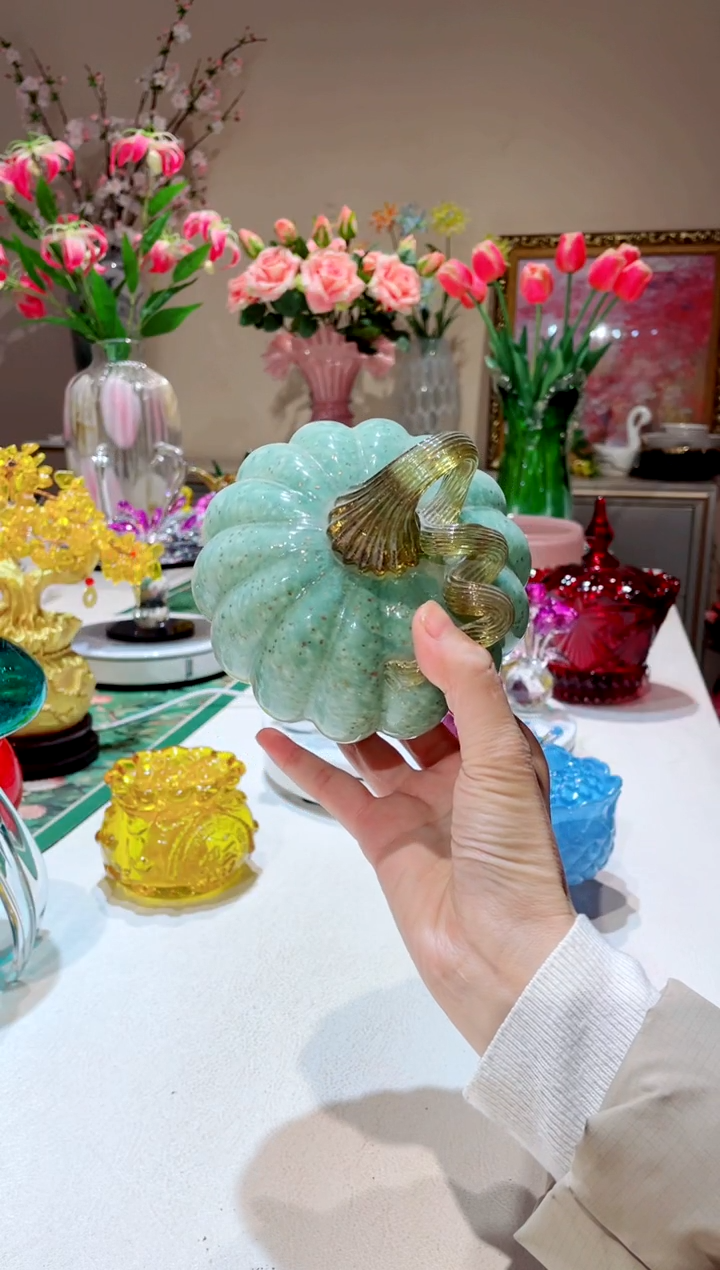 【闪购商品】琉璃手工艺品青南瓜 微瑕