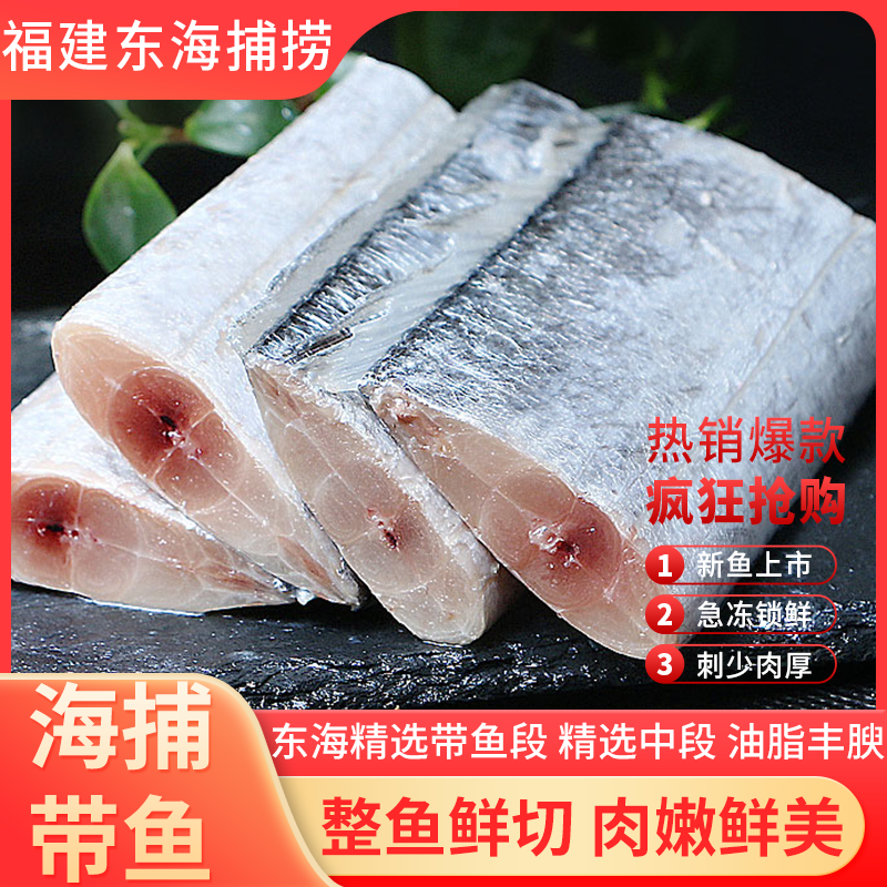 新鲜冷冻去头去尾带鱼段400g/袋正宗小眼带鱼海鲜水产