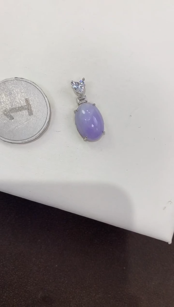 颈饰银S925镶嵌翡翠天然缅甸A货翡翠