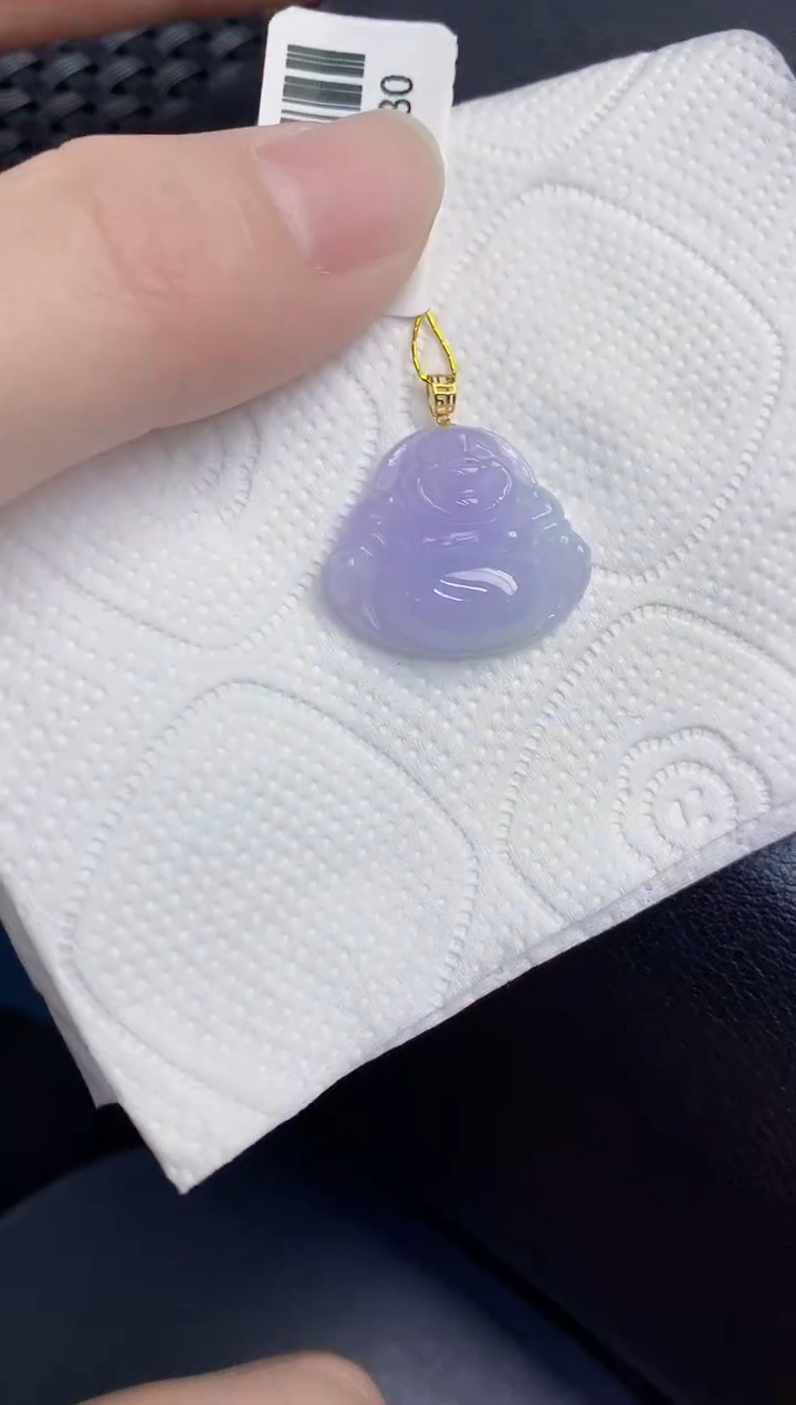 颈饰18K金镶嵌翡翠天然翡翠缅甸A货