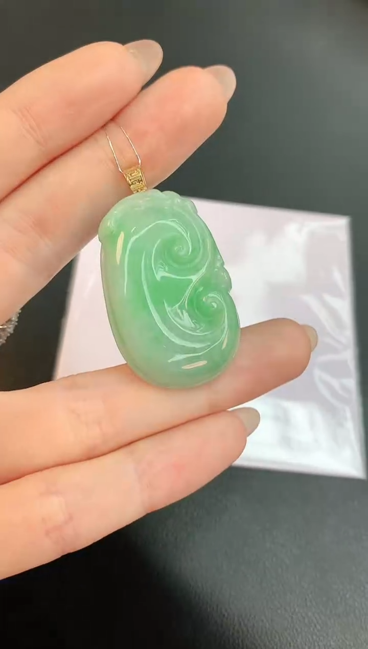 【闪购商品】翡翠颈饰18K金镶嵌赠礼盒证书 珍珍