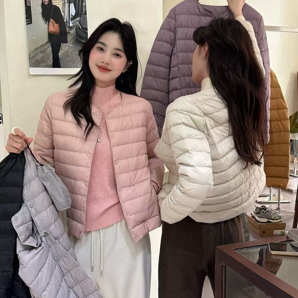 冬季轻薄短款鸭羽内穿内胆外套女款