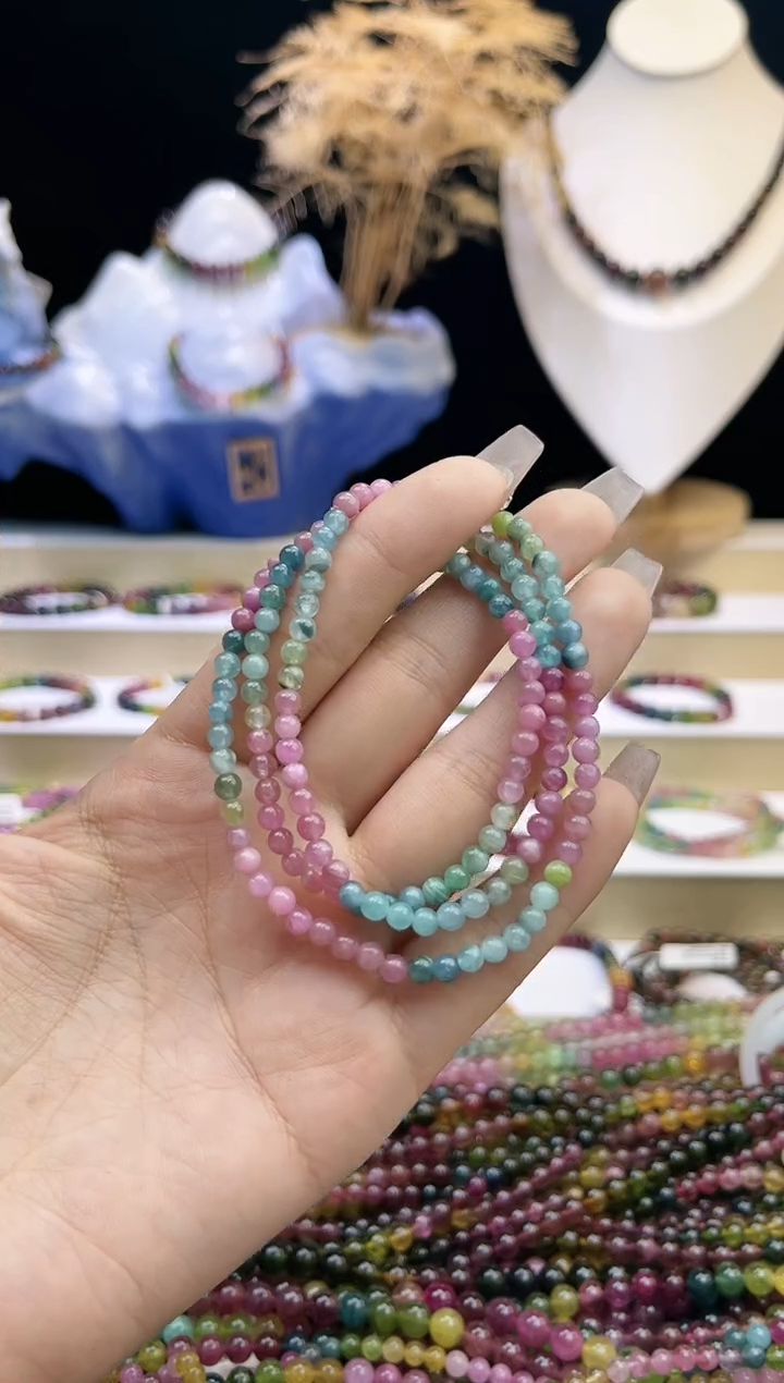 【闪购商品】碧玺/未镶嵌J4mm+碧玺多圈多样性发货