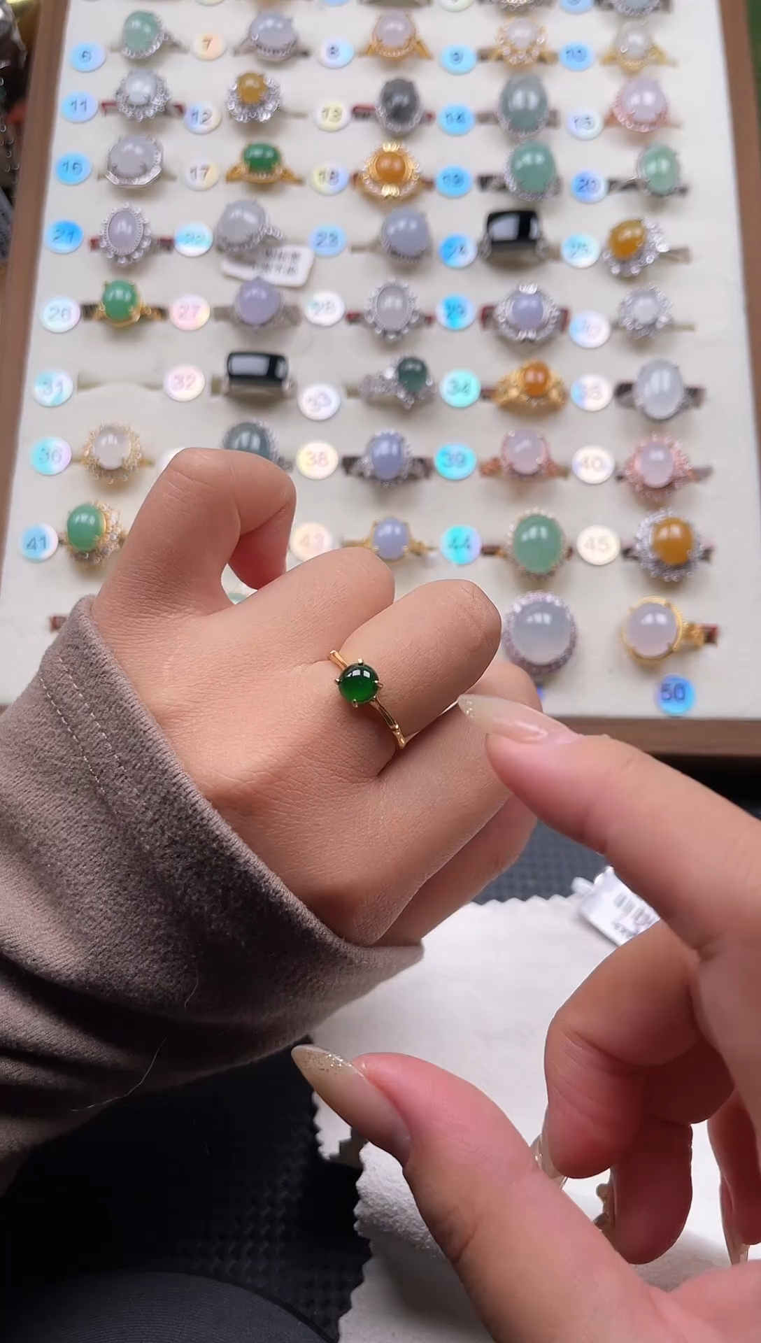 【闪购商品】翡翠戒指银S925镶嵌天然A货翡翠戒指