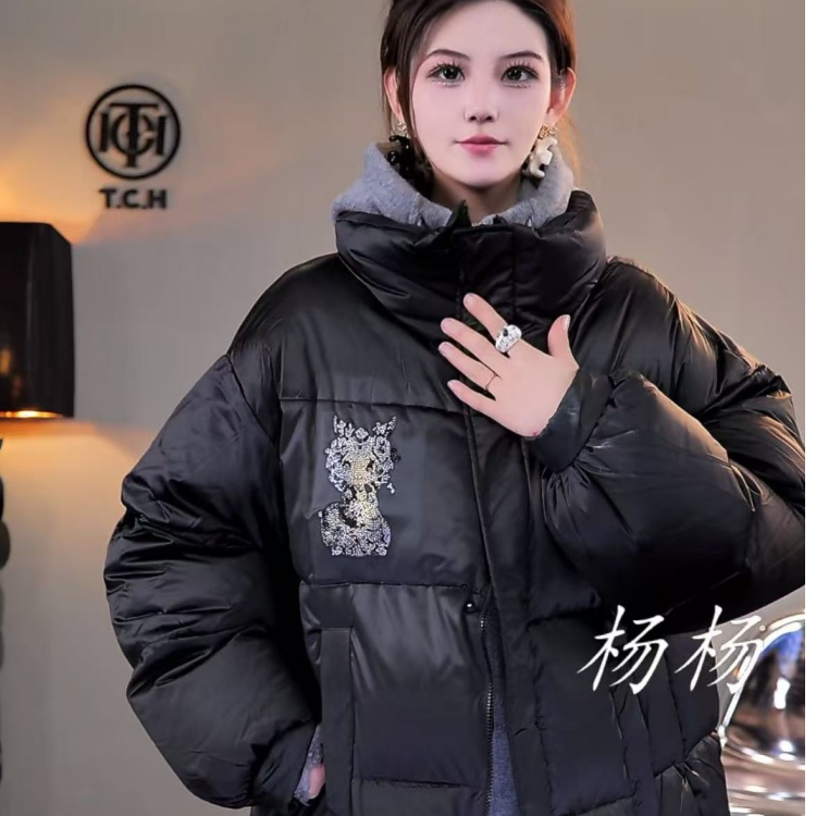 下架！！！！TCH潮牌时尚百搭冬新款加厚长款保暖羽绒服女T72C19E9006