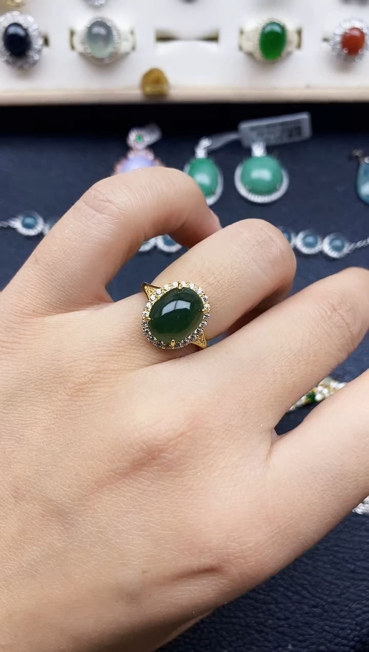 【闪购商品】翡翠戒指银S925镶嵌11111