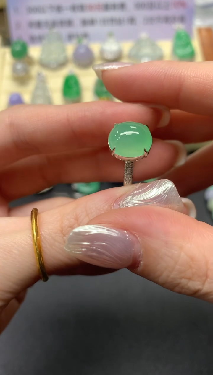 【闪购商品】翡翠戒指18K金镶嵌戒指|6800+680