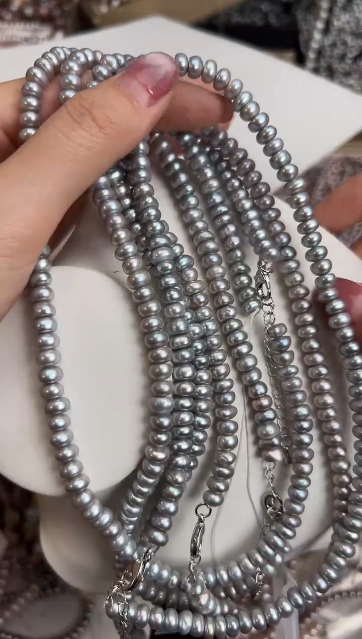 未镶嵌福利淡水珍珠无核*强光珍珠项链6mm+