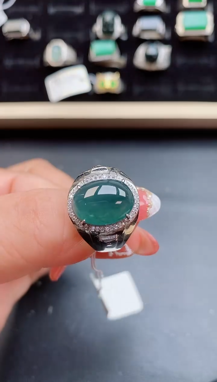 【闪购商品】翡翠戒指银S925镶嵌508005