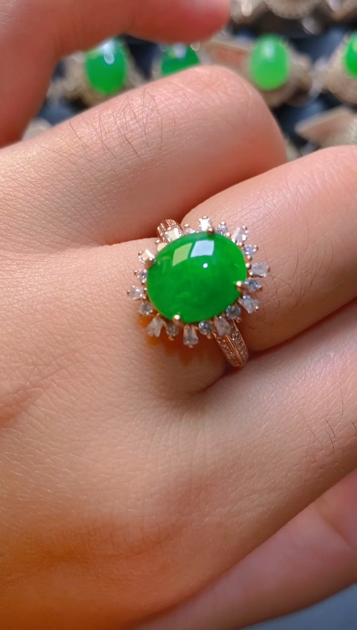 【闪购商品】翡翠耳饰银S925镶嵌天然A货翡翠1