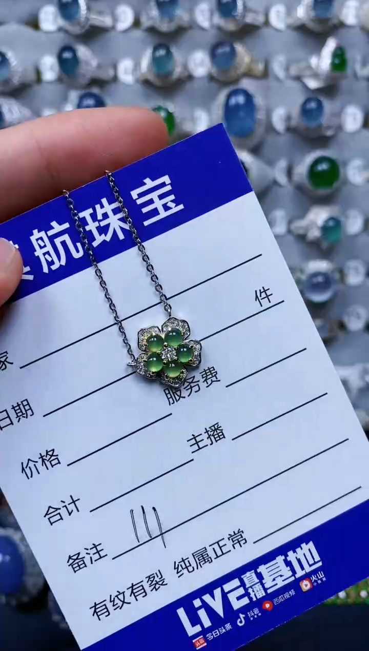 【闪购商品】翡翠颈饰银S925镶嵌0111