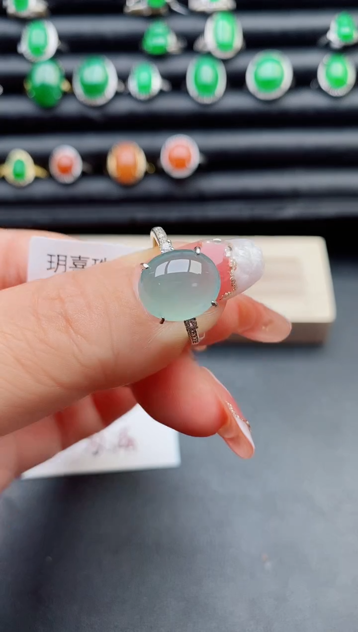 【闪购商品】翡翠戒指银S925镶嵌80800