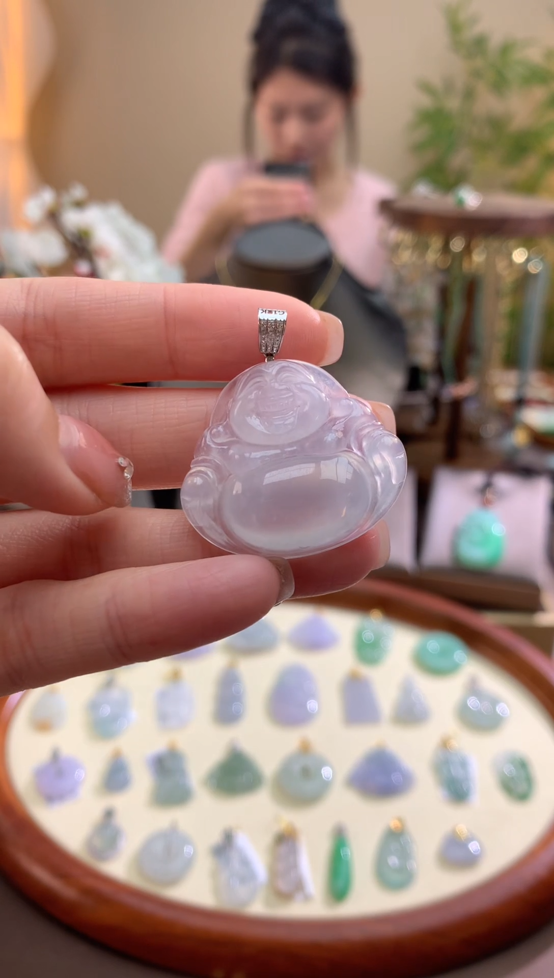 【闪购商品】翡翠颈饰18K金镶嵌佛公