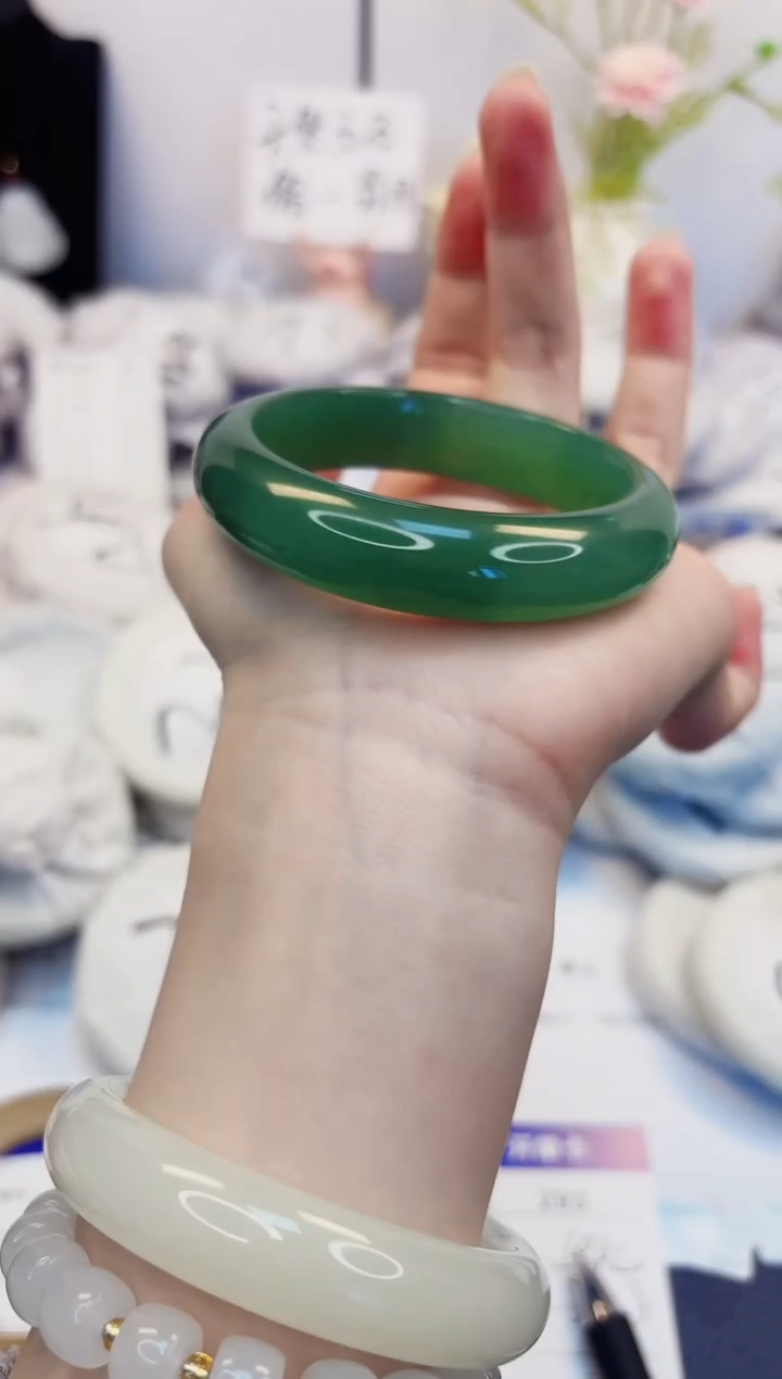 【闪购商品】石英质玉手镯未镶嵌293-东陵玉-圈口56