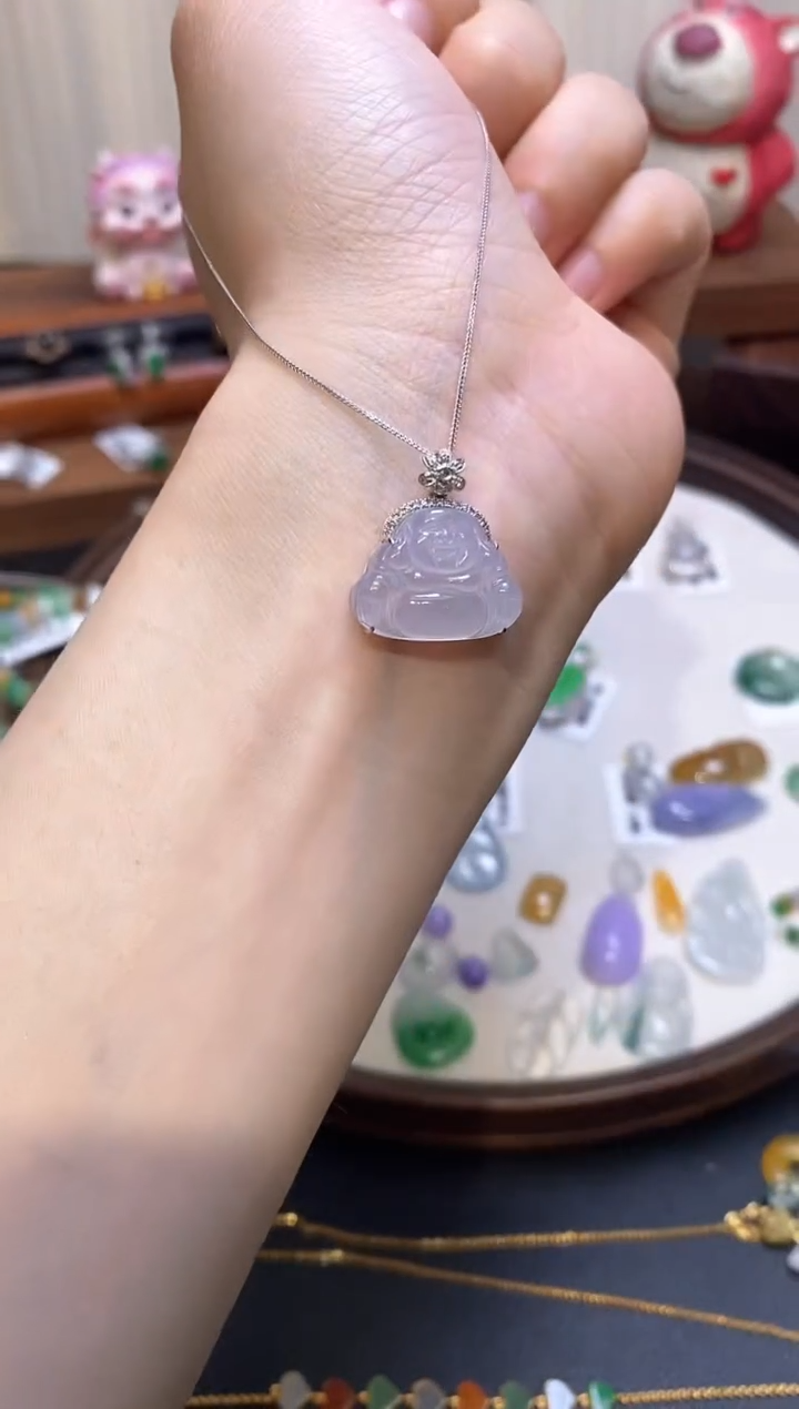 【闪购商品】翡翠18K金镶嵌颈饰佛公