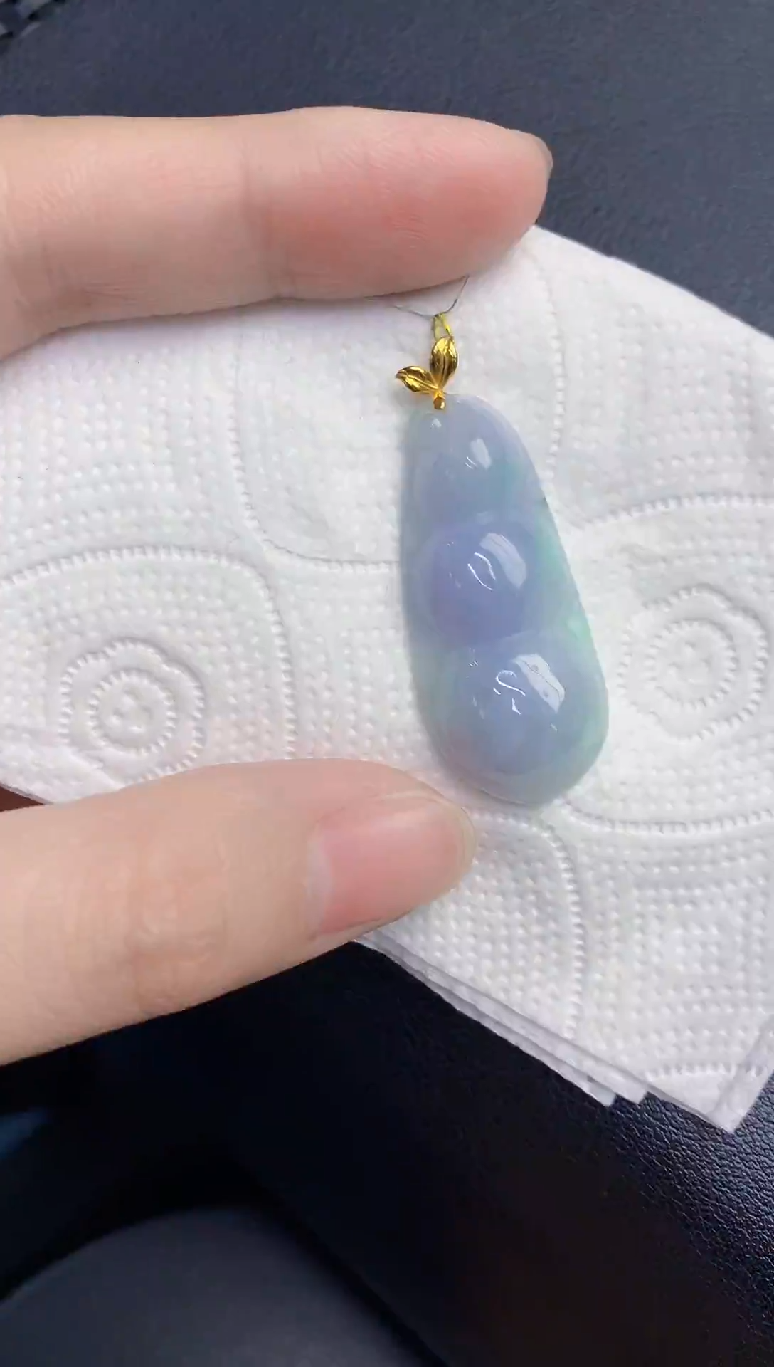 颈饰18K金镶嵌翡翠天然翡翠缅甸A货