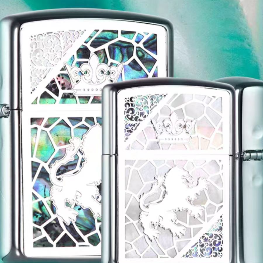 之宝打火机  盔甲贝壳掐丝皇冠狮子DY9910DK 