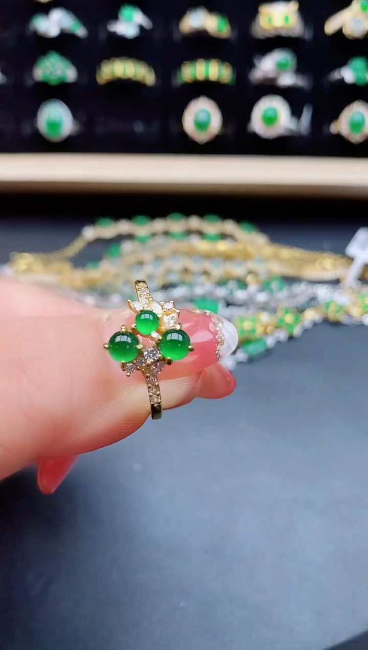 【闪购商品】翡翠戒指银S925镶嵌850500