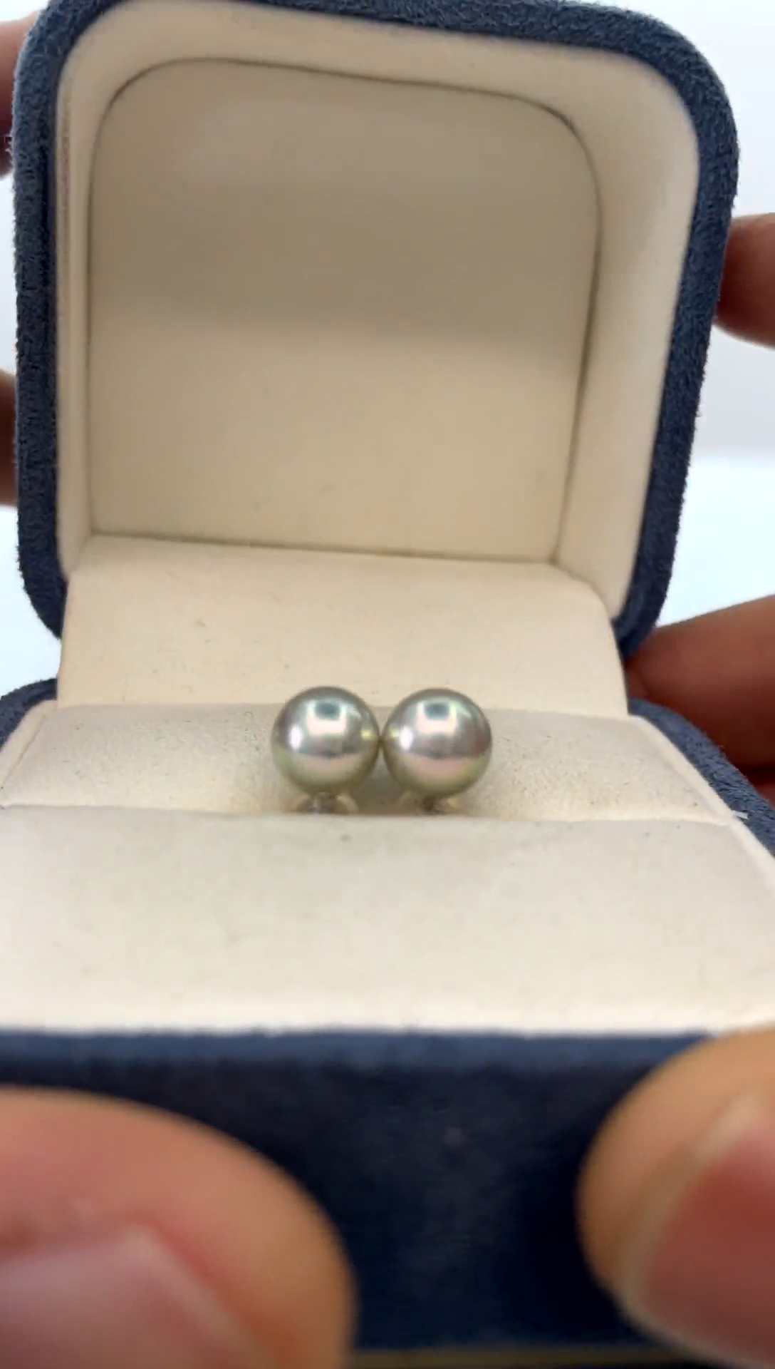 18K金镶嵌耳饰海水珍珠8-9