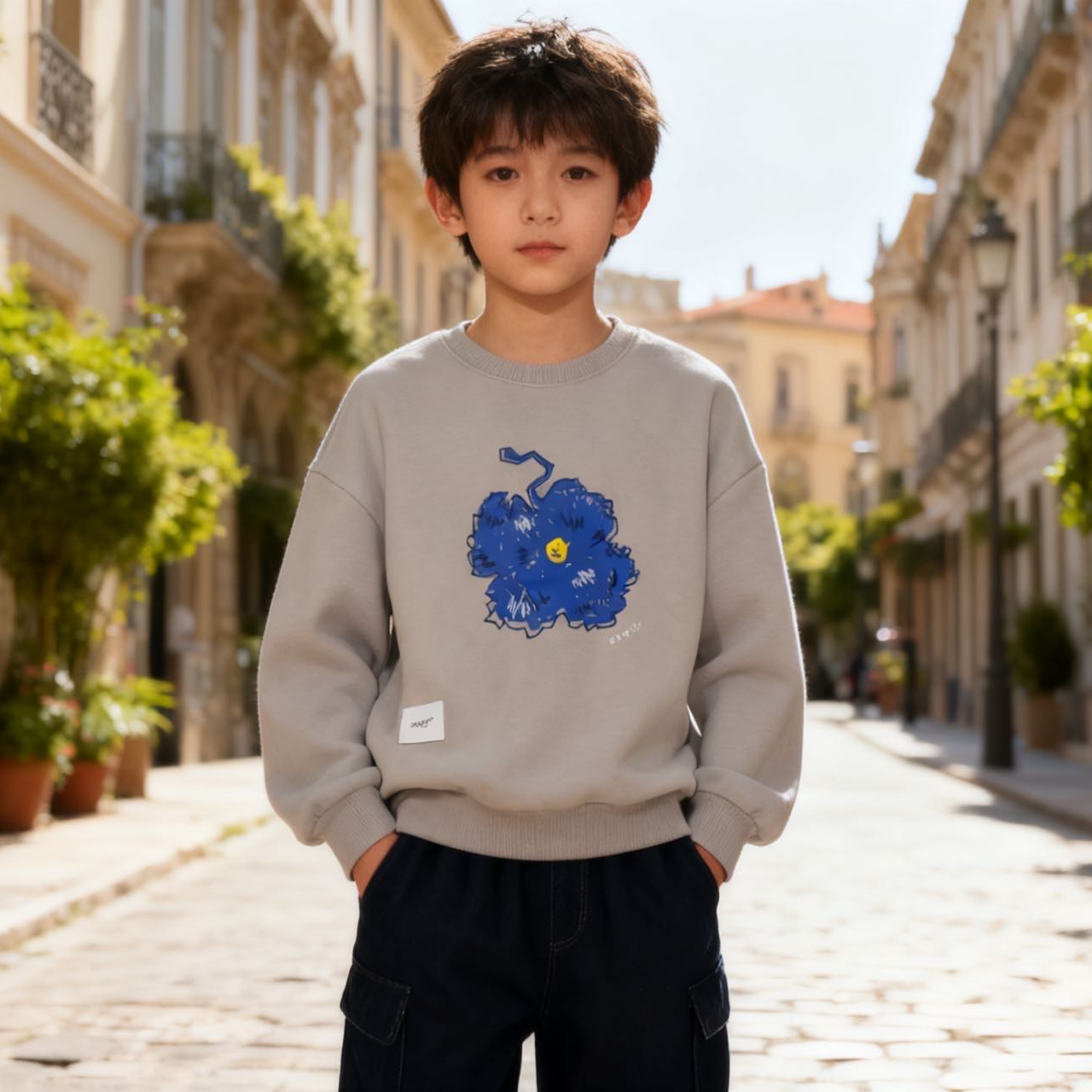 19526高端专享秋冬季加绒卫衣灰色