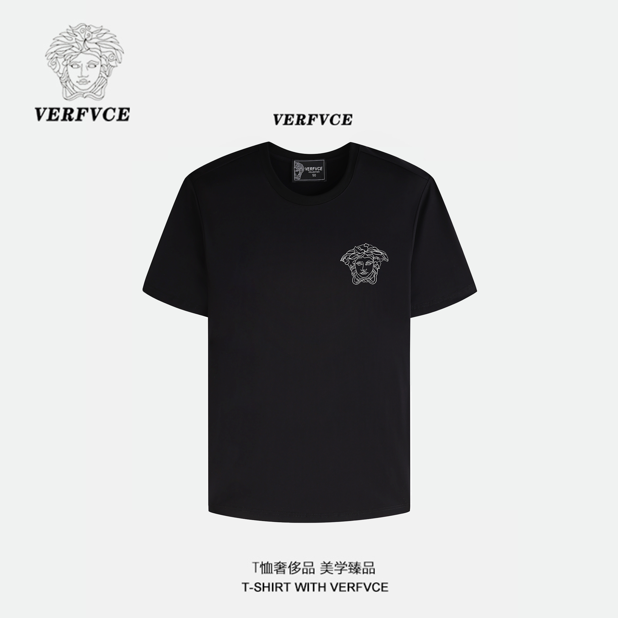 VERFVCE/Zosma春夏休闲运动男士T恤轻奢高级感男装刺绣正肩短袖