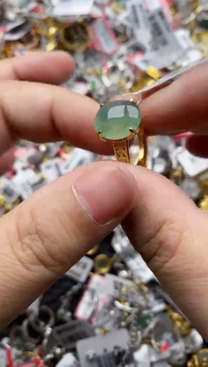 【闪购商品】翡翠戒指银S925镶嵌22222---3