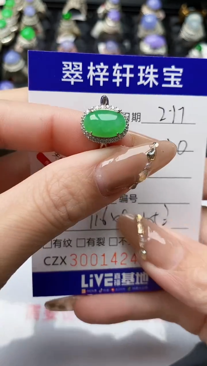 【闪购商品】翡翠戒指银S925镶嵌/1424