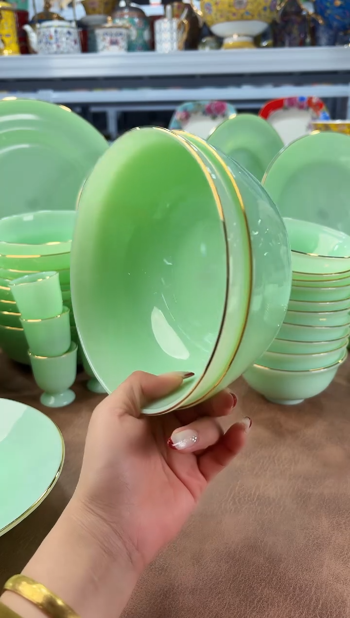 玉瓷6.5英寸面碗2个