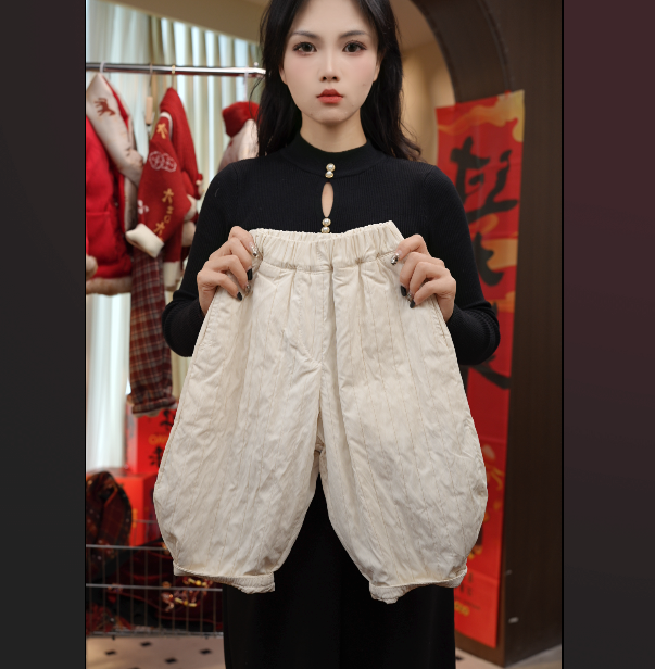 （新）2025年秋冬新款季男女童韩系哈伦阔腿儿童宽松松竖条纹棉裤