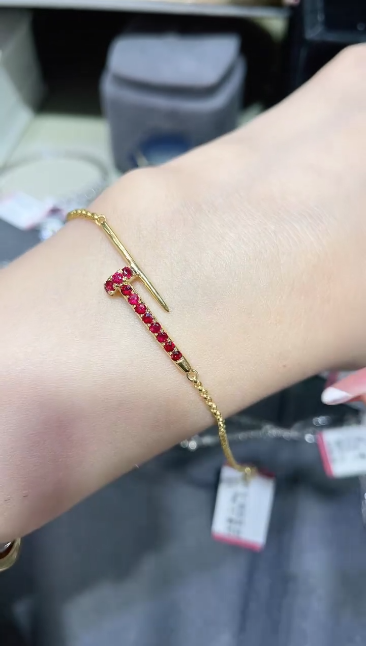 【闪购商品】红宝石手链18K金镶嵌·
