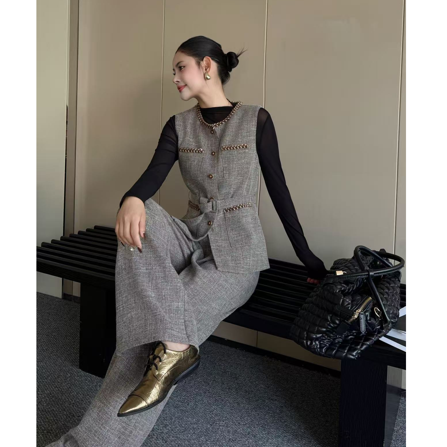 秋季新款女士套装 女士套装轻奢女神秋冬显瘦气质女装时尚5320