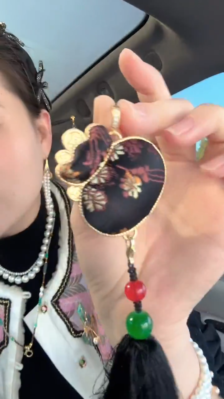 吊坠(不含链)未镶嵌淡水珍珠钱袋子宋锦吊坠