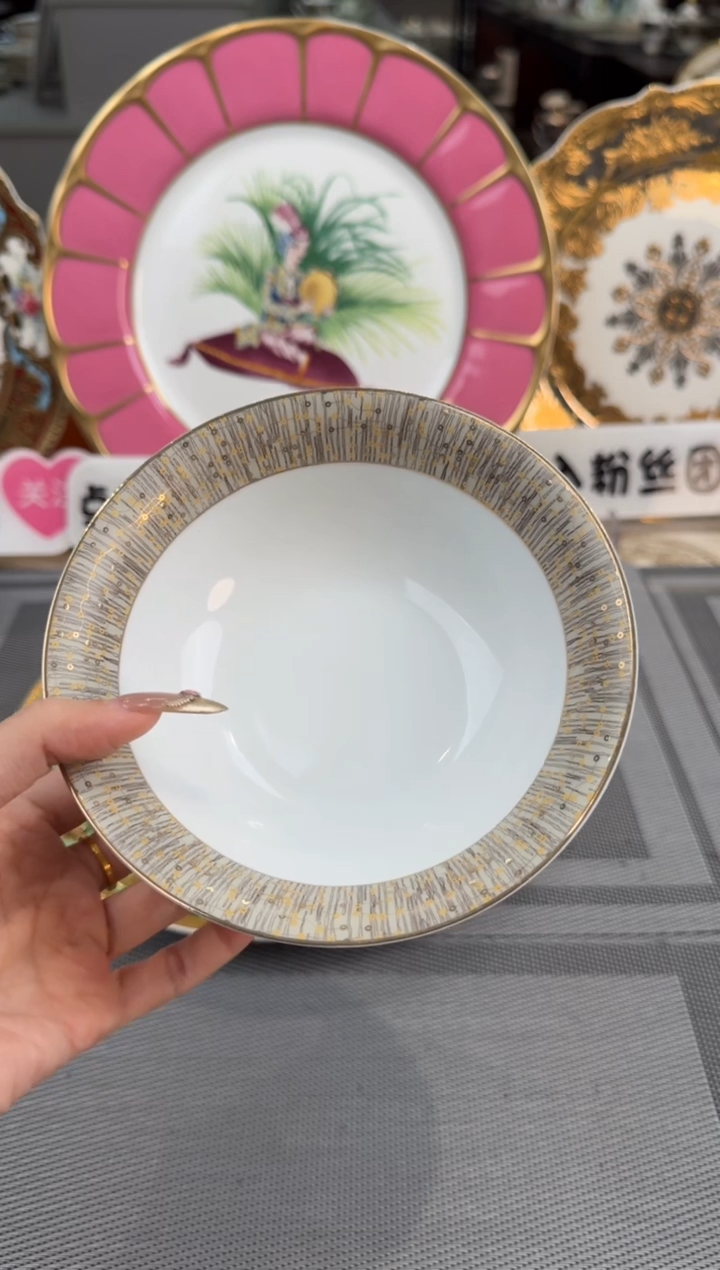 【闪购商品】瓷片5.5英寸水果碗 高温瓷 平面金