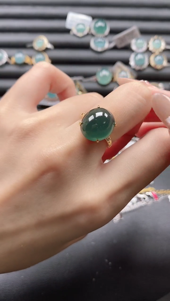 【闪购商品】翡翠戒指银S925镶嵌1111
