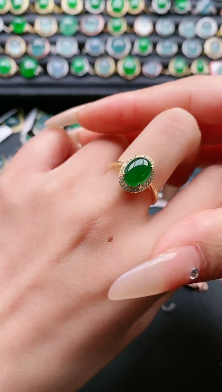 【闪购商品】翡翠戒指银S925镶嵌111111