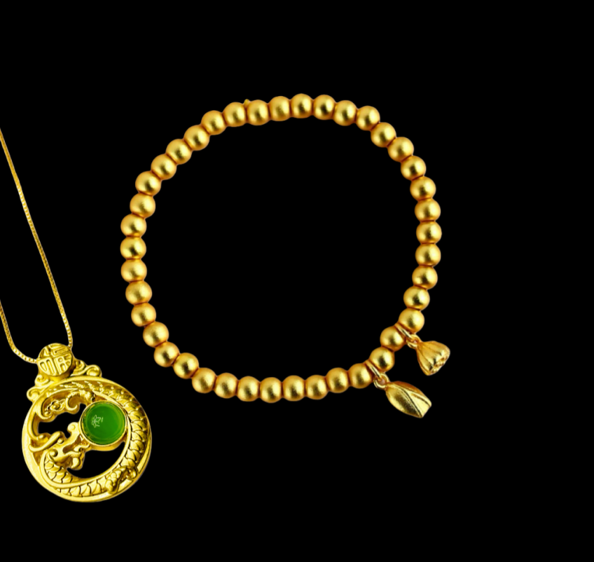  【梦梦专属】高端两世欢合金手串+小龙牌吊坠DH65324