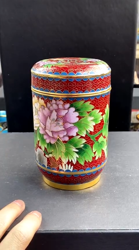 【闪购商品】非遗技艺 景泰蓝茶叶罐红色