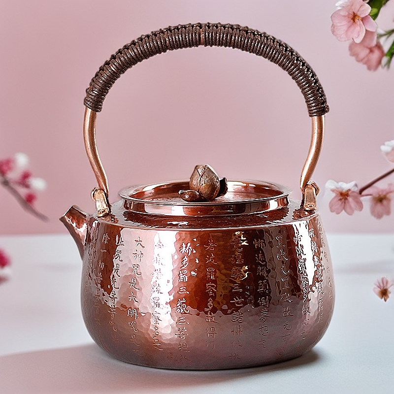 茶壶纯手工心经复古烧水壶纯紫铜功夫茶具水壶水壶烧水围炉煮茶