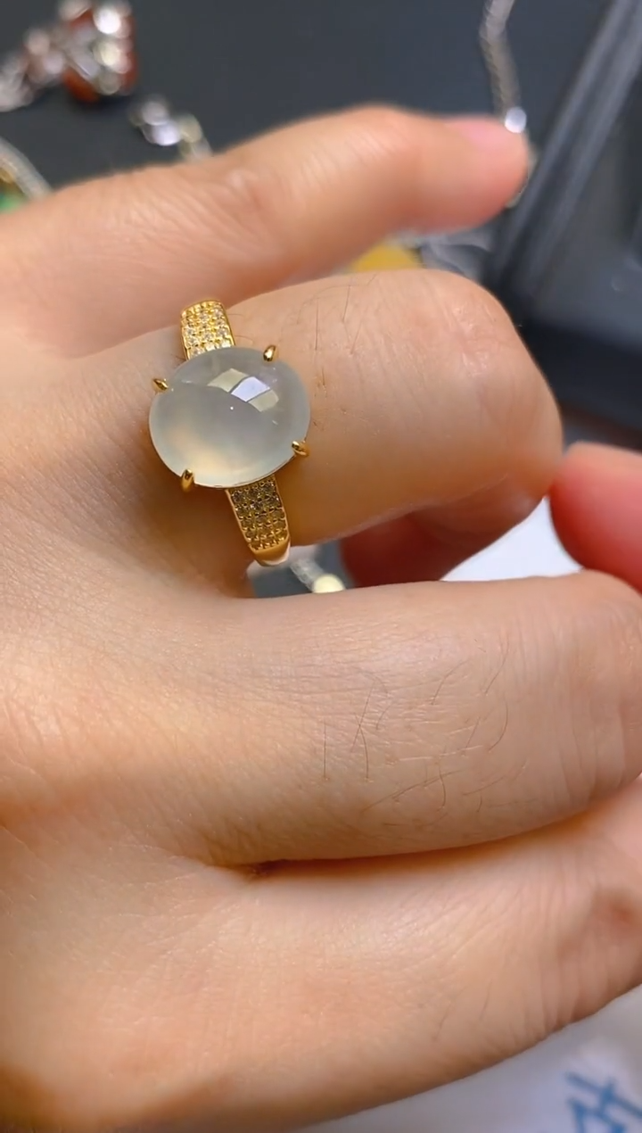 【闪购商品】翡翠耳饰银S925镶嵌天然A货翡翠1