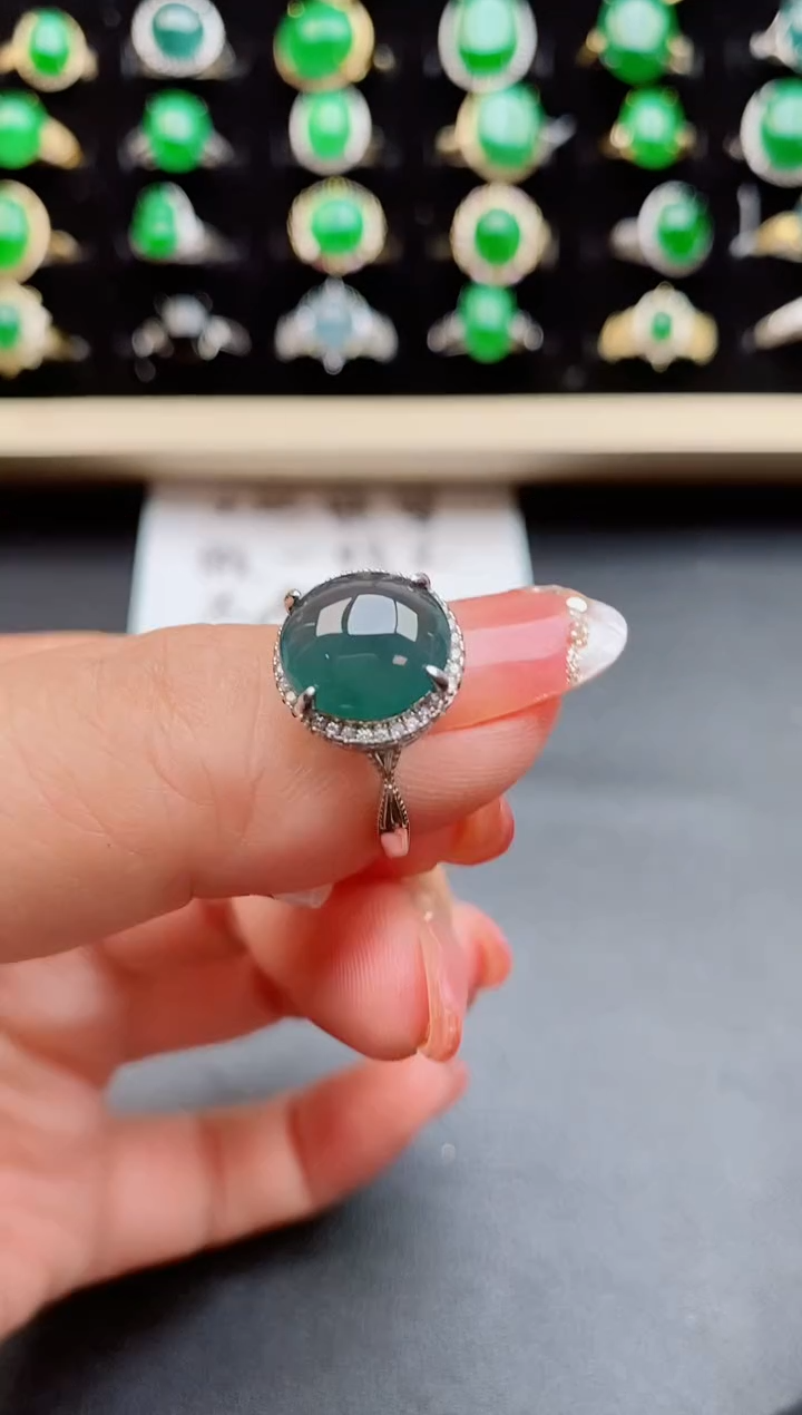 【闪购商品】翡翠戒指银S925镶嵌21212