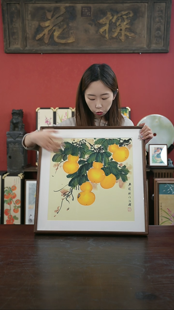 【闪购商品】书法手绘50*50-A201葫芦