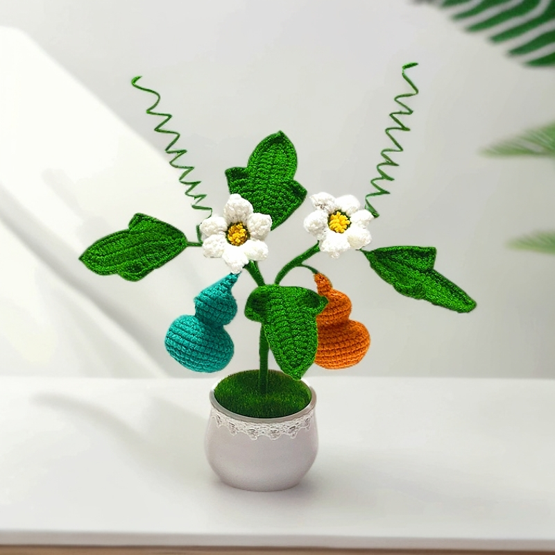【福禄盆栽材料包】（2个装）新手款毛线手工DIY创意葫芦福禄盆栽