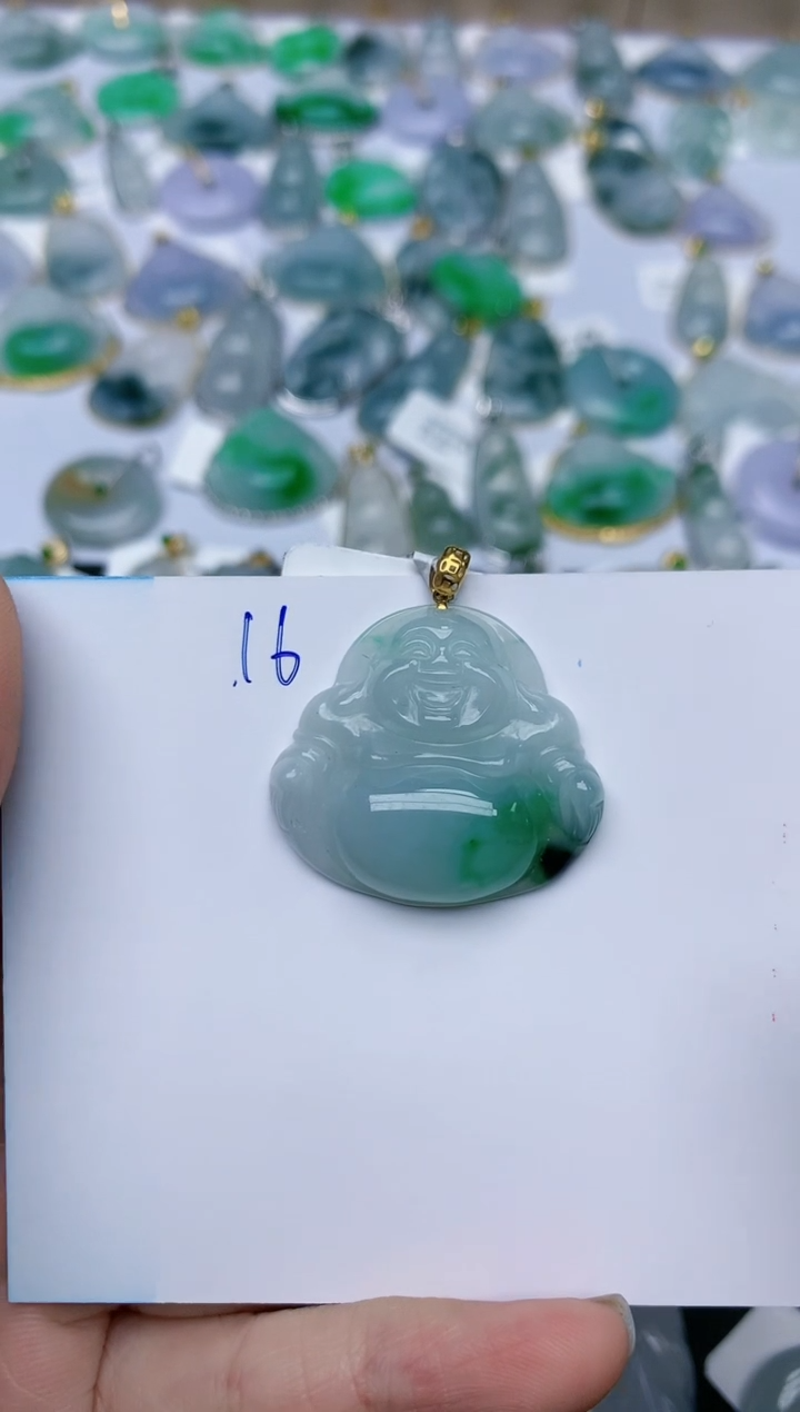 【闪购商品】翡翠颈饰18K金镶嵌天然翡翠A货    
