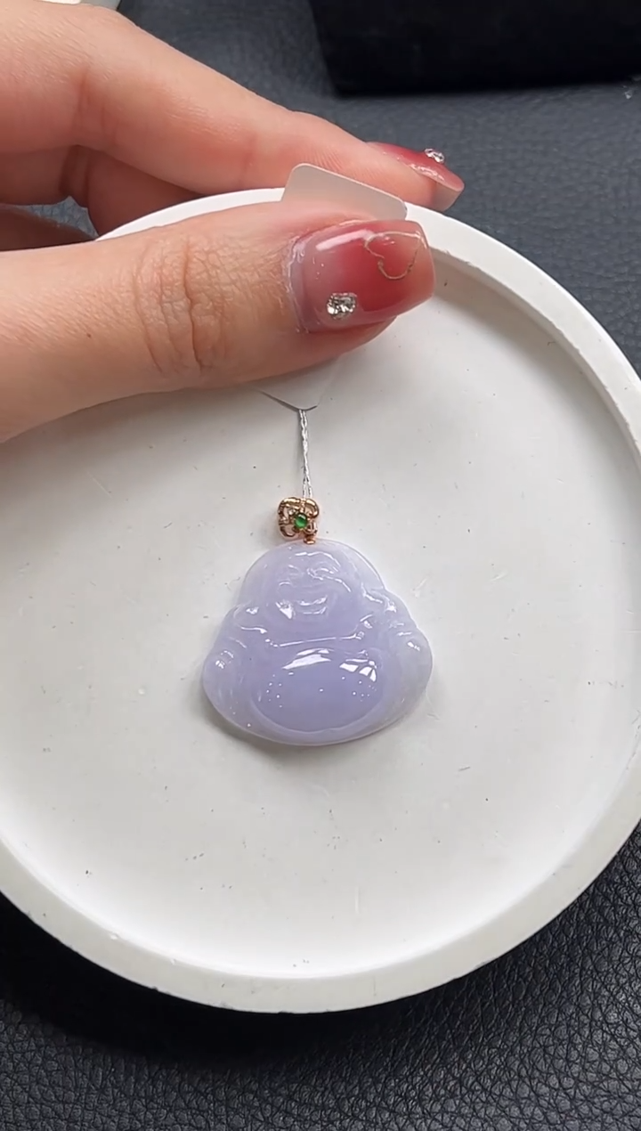 【闪购商品】翡翠颈饰18K金镶嵌紫佛公