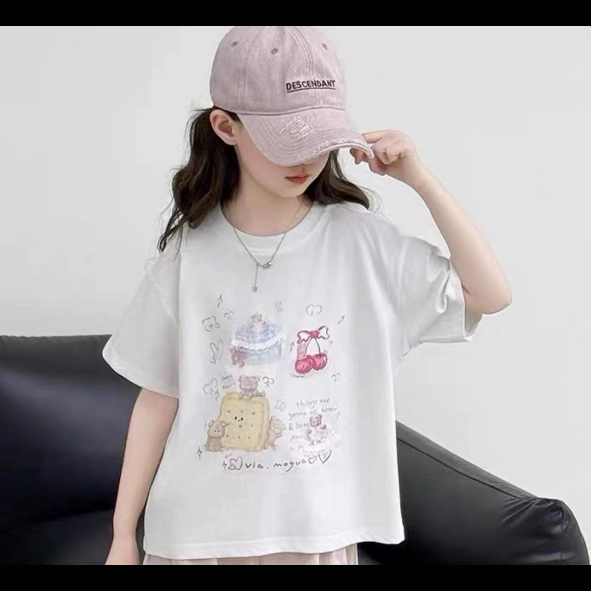 女童可爱款卡通T恤1023