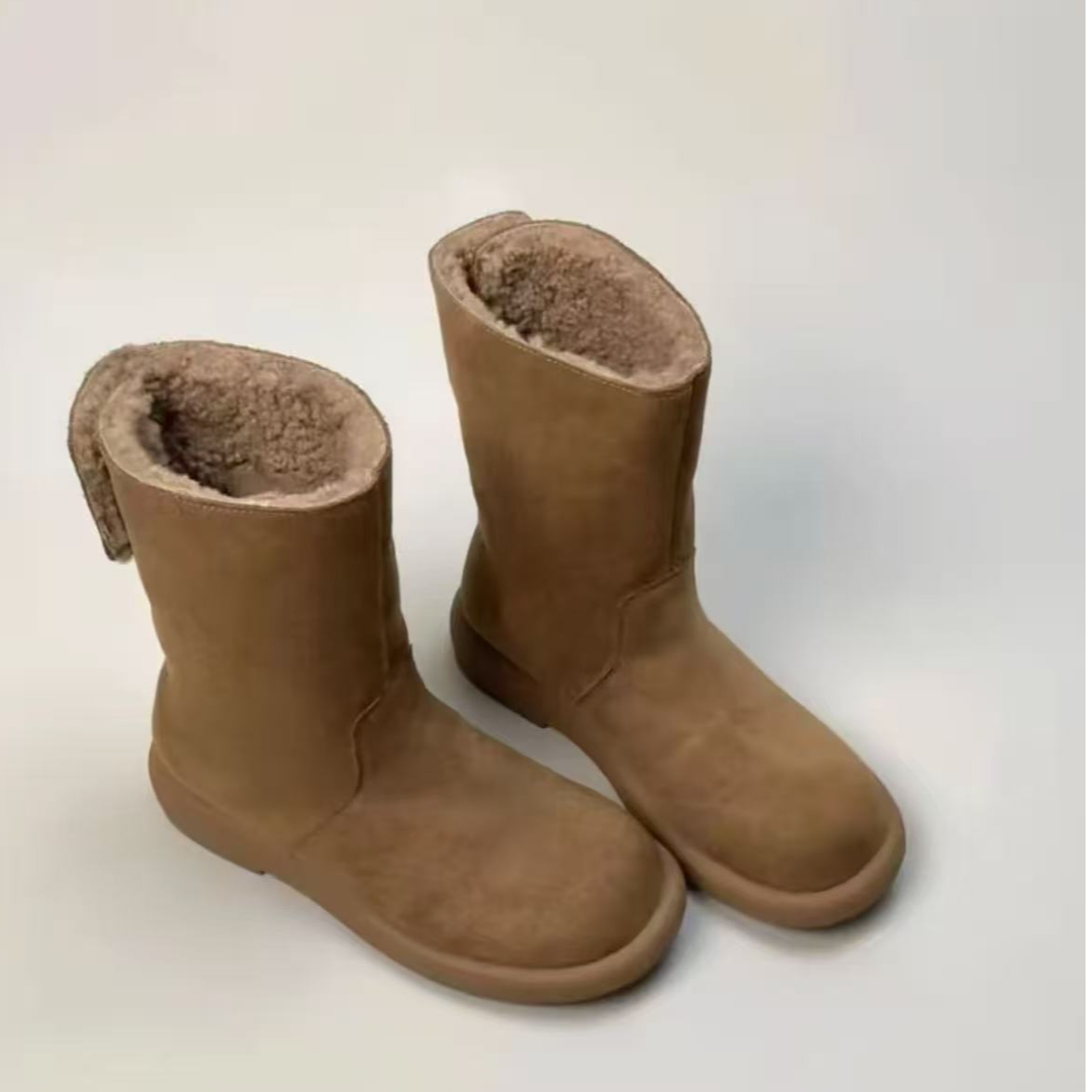 【专柜品质】爆款羊羔绒毛毛鞋翻领两穿雪地棉靴短靴时尚套筒女靴