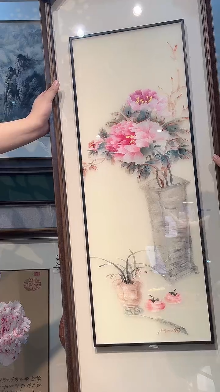 横款非遗苏绣纯手工装饰画不包邮